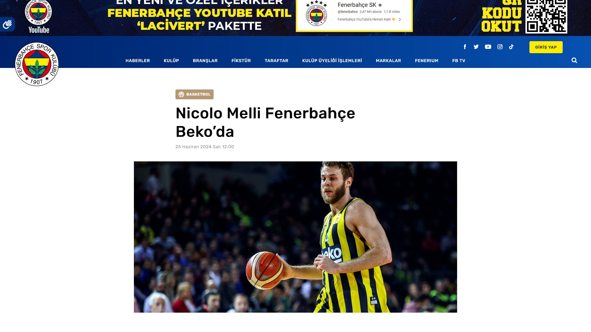 Ufficiale: Fenerbahce, ecco Nicolò Melli