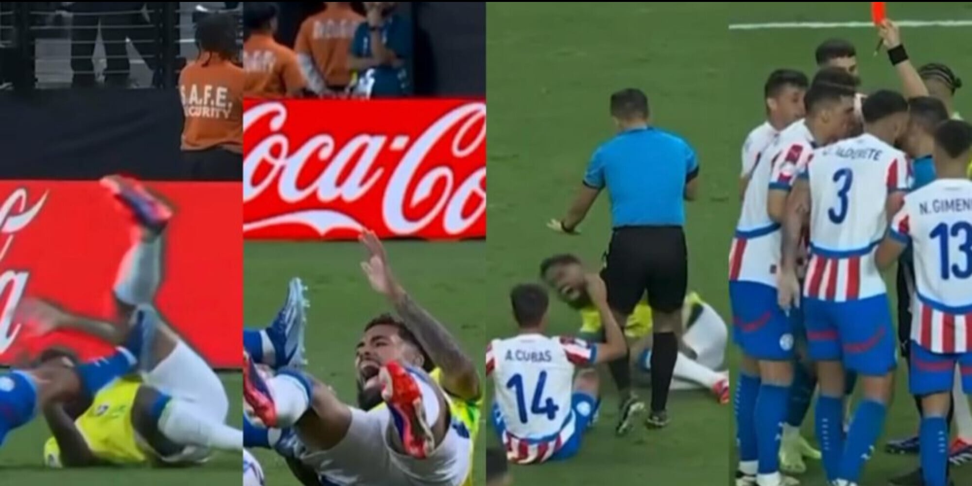 Juve, subito paura per Douglas Luiz in Copa America: il fallo è da rosso