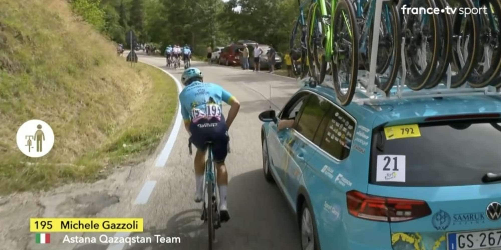 Tour de France, primo ritiro: è l'italiano Gazzoli della Astana