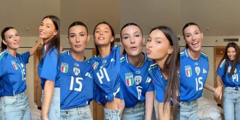 Giulia e Lucia scatenate a Berlino! In maglia Italia fanno il tifo per Fagioli e Chiesa