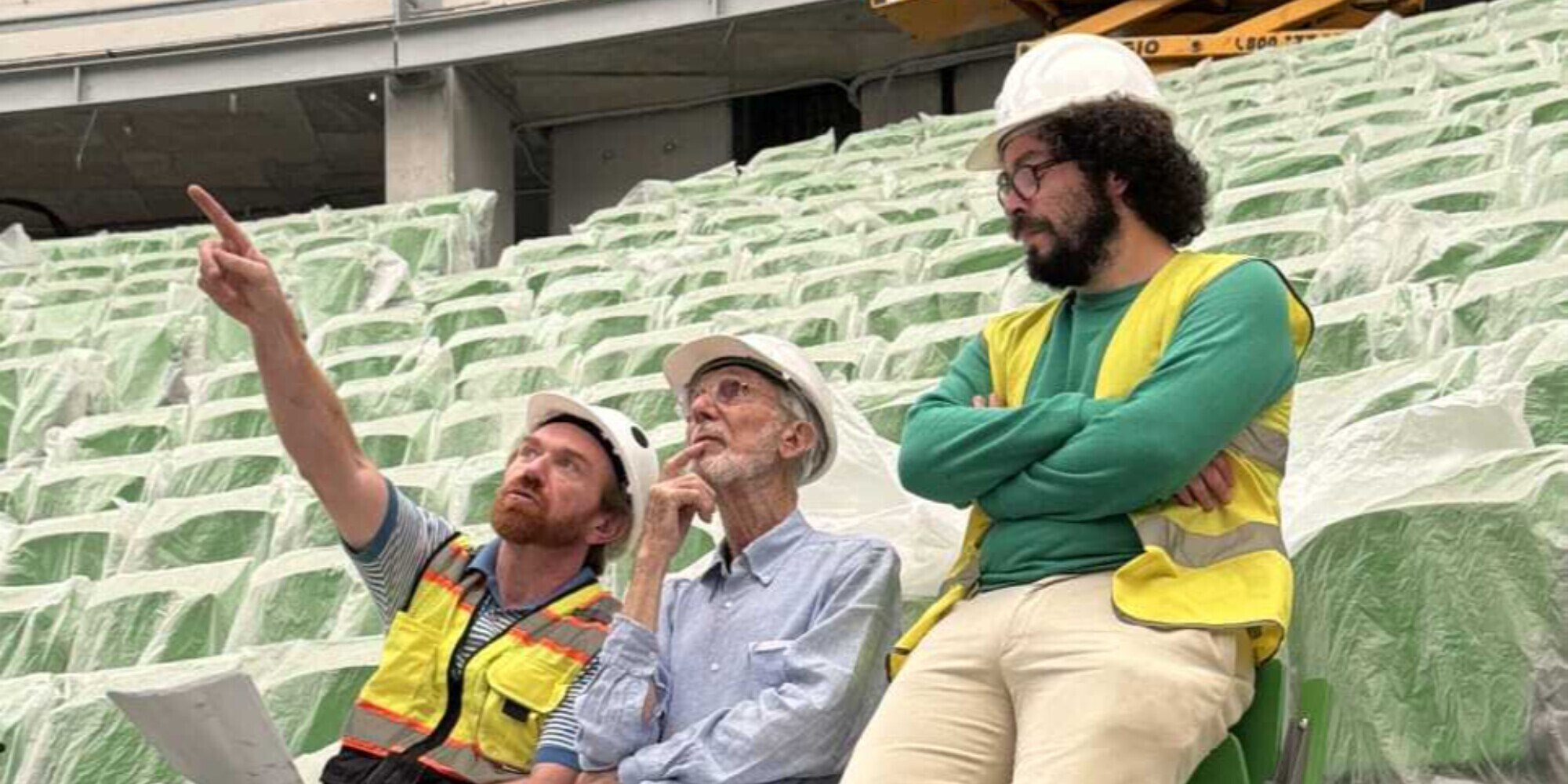 L’architetto Renzo Piano visita la nuova arena sportiva genovese