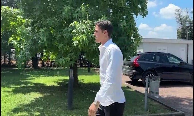 Atalanta, l'arrivo a Zingonia di Zaniolo