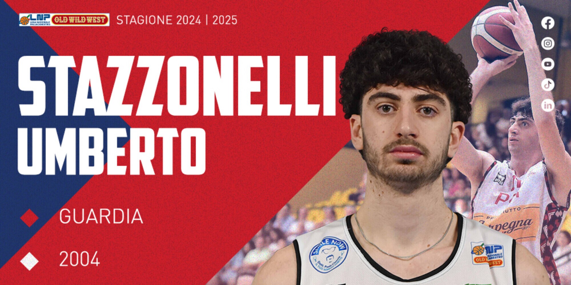 Novipiù Monferrato Basket: Umberto Stazzonelli in maglia rossoblù!