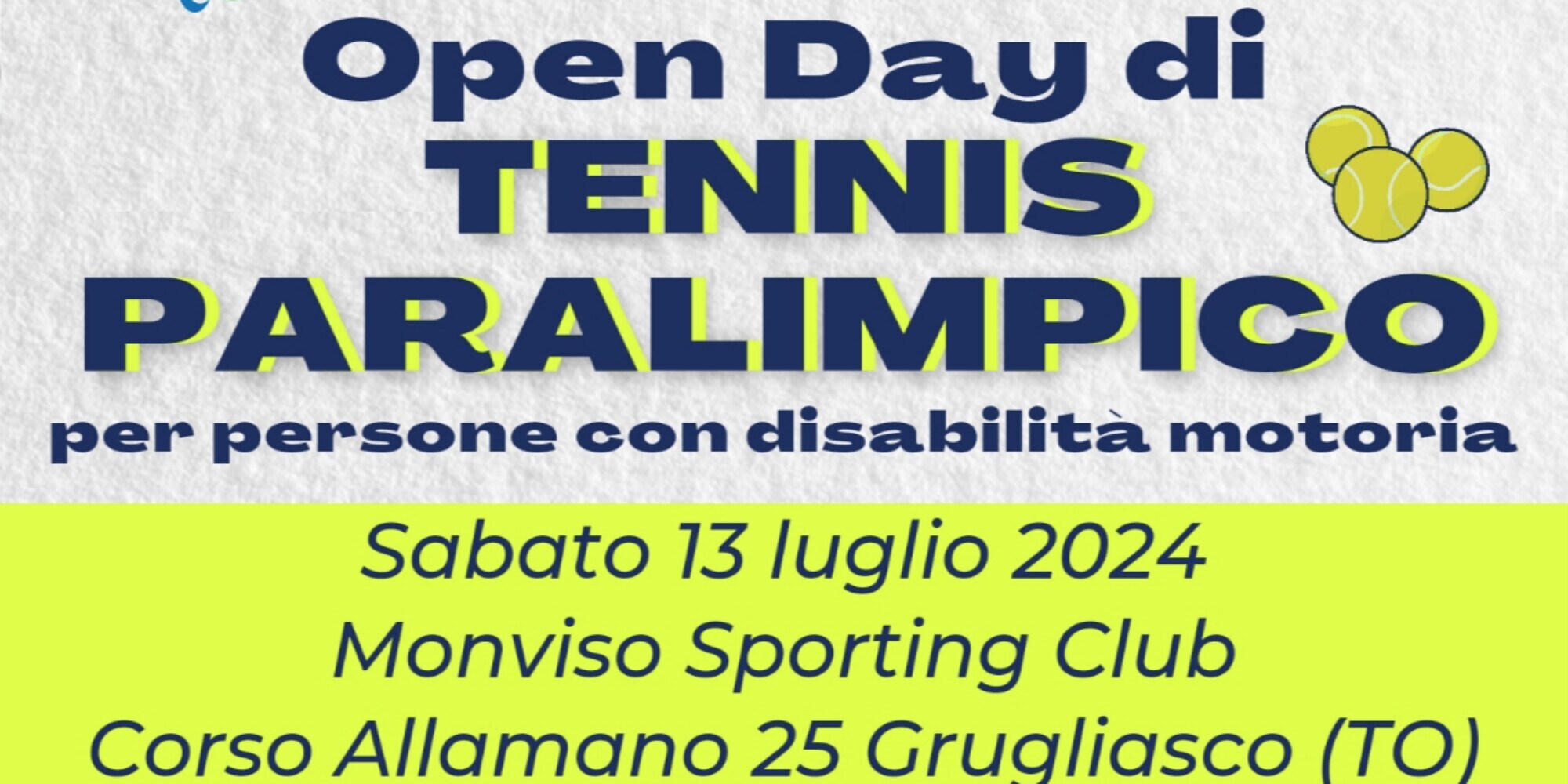 Monviso Sporting Club: sabato 13 luglio un Open Day di tennis paralimpico