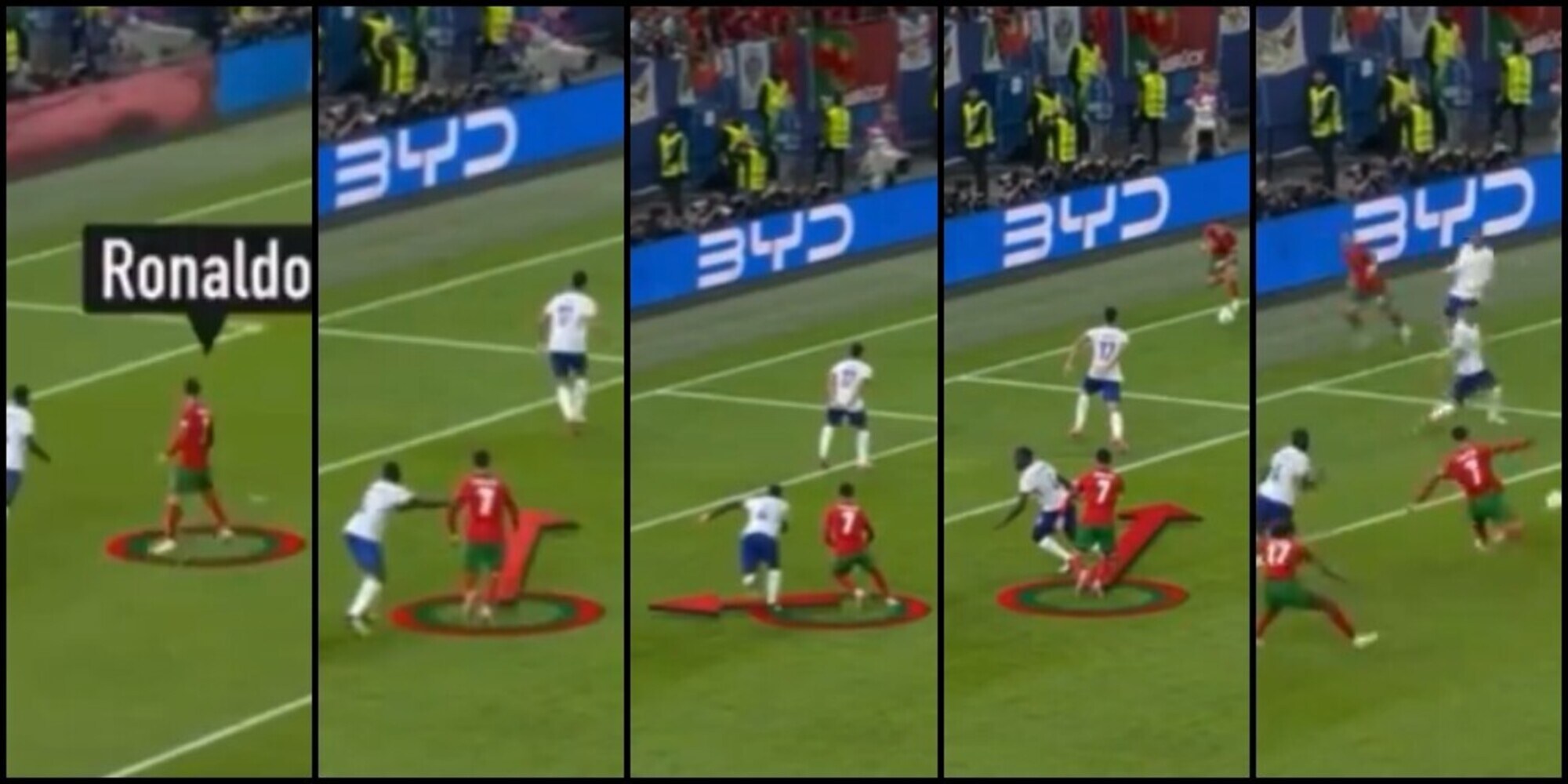 Cristiano Ronaldo, l'ultima lezione: come liberarsi e far impazzire il difensore
