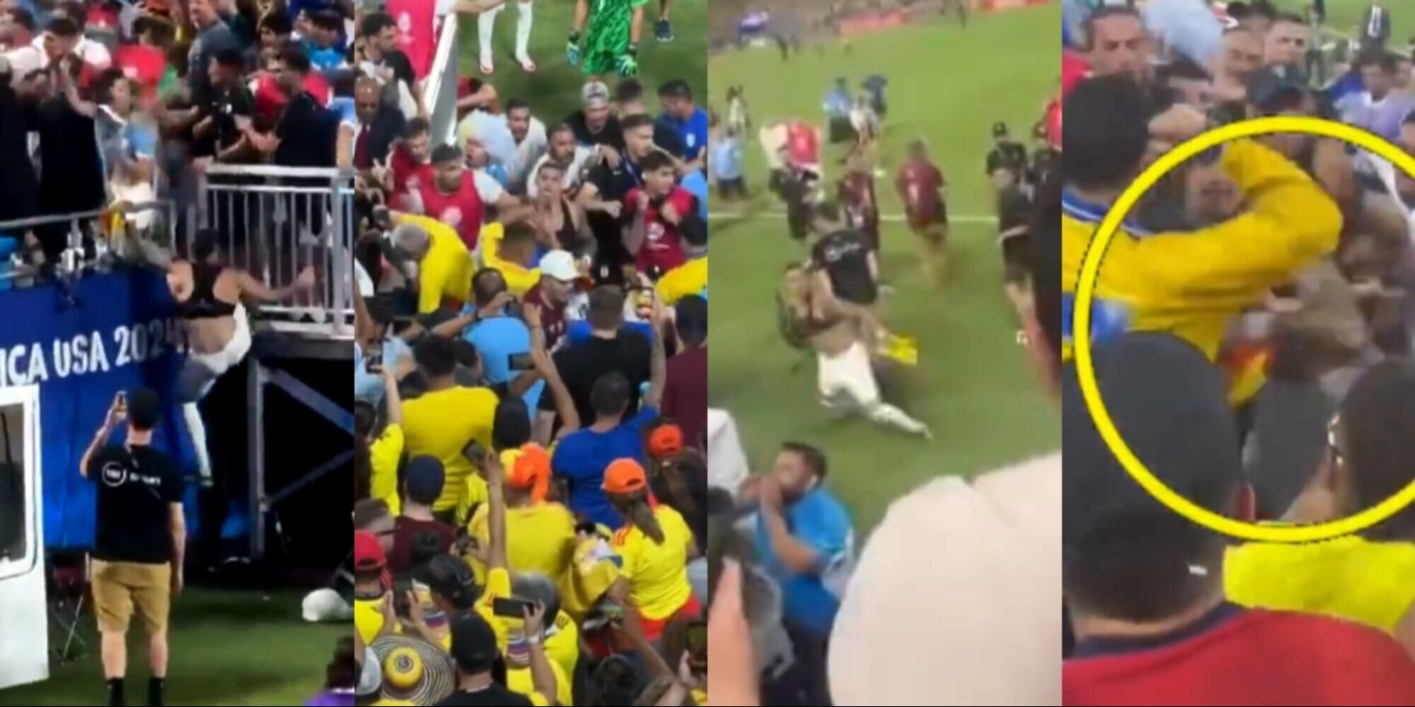 Uruguay-Colombia, panico e rissa nel finale: Nunez lancia una sedia ai tifosi!