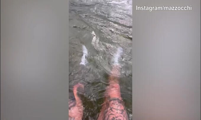 Dimaro, Pasquale Mazzocchi nel fiume 'Noce'
