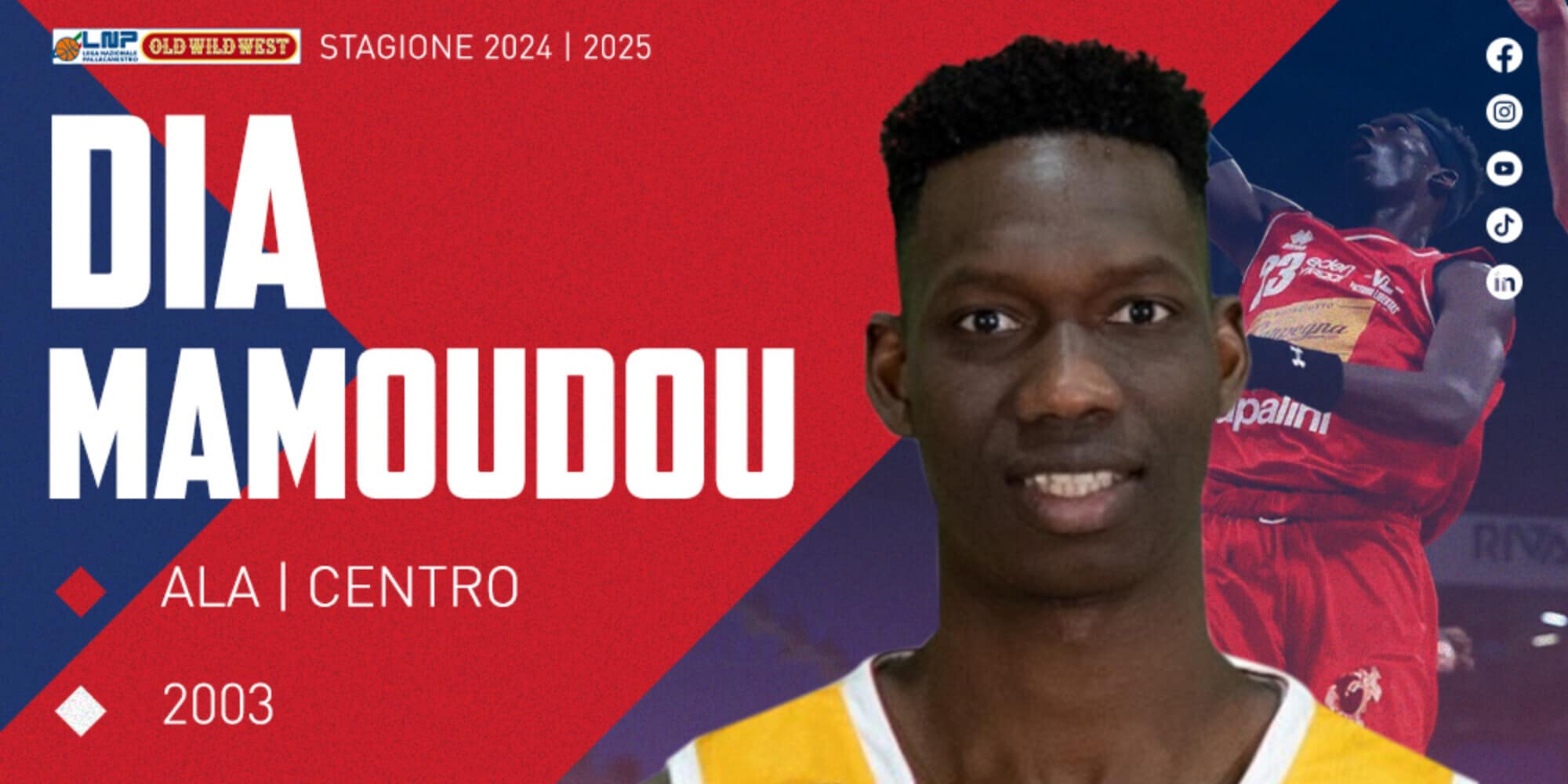 Novipiù Monferrato Basket: Mamoudou Dia completa il reparto lunghi