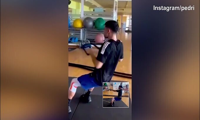 Pedri, nuova giornata in palestra per il campione d'Europa