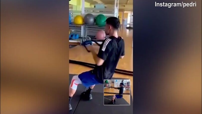 Pedri, nuova giornata in palestra per il campione d'Europa