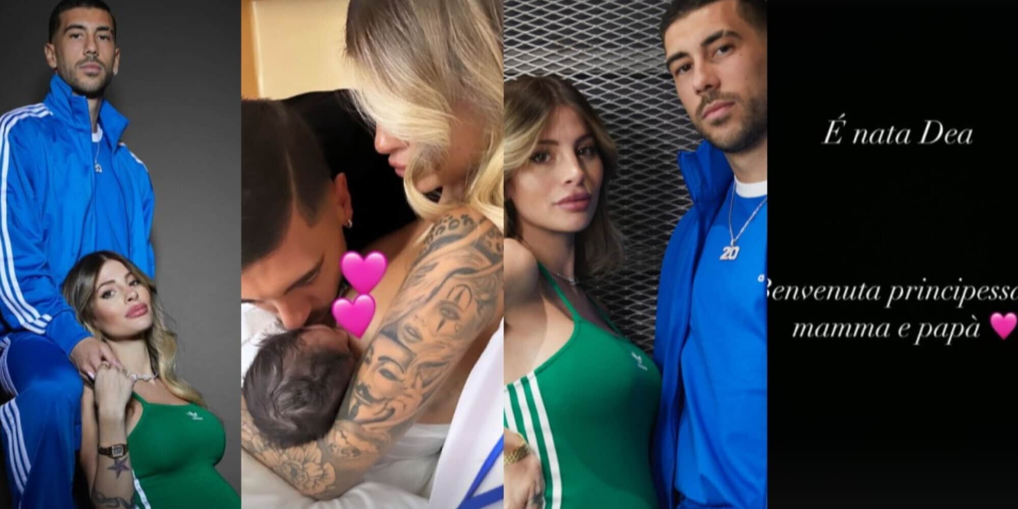 Zaccagni-Nasti, fiocco rosa: è nata Dea, principessa di mamma e papà