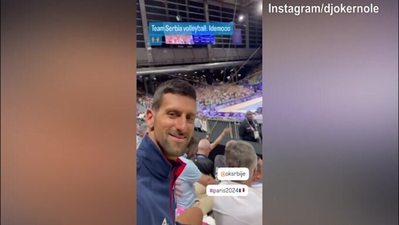 Francia-Serbia volley, Djokovic sugli spalti