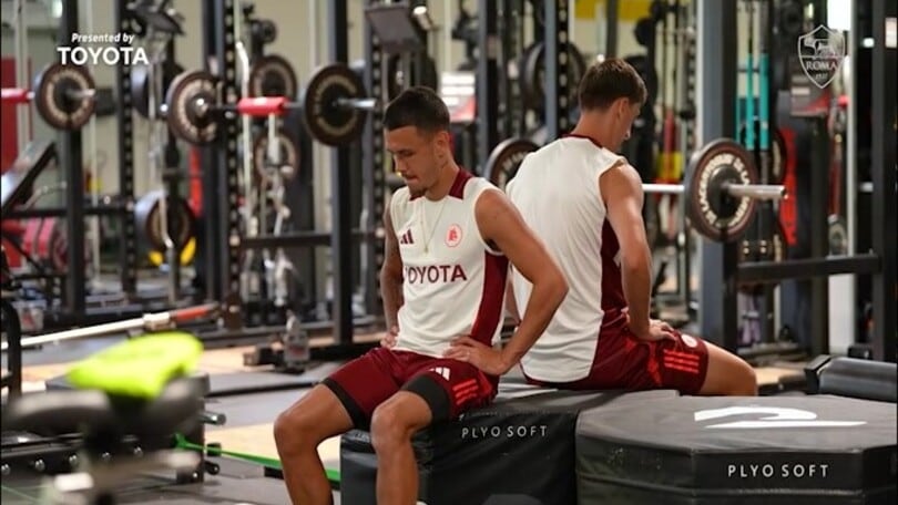Roma, lavoro in palestra per la squadra giallorossa