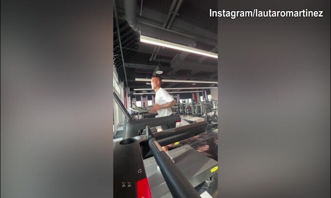 Inter, Lautaro Martinez corre sul tapis roulant