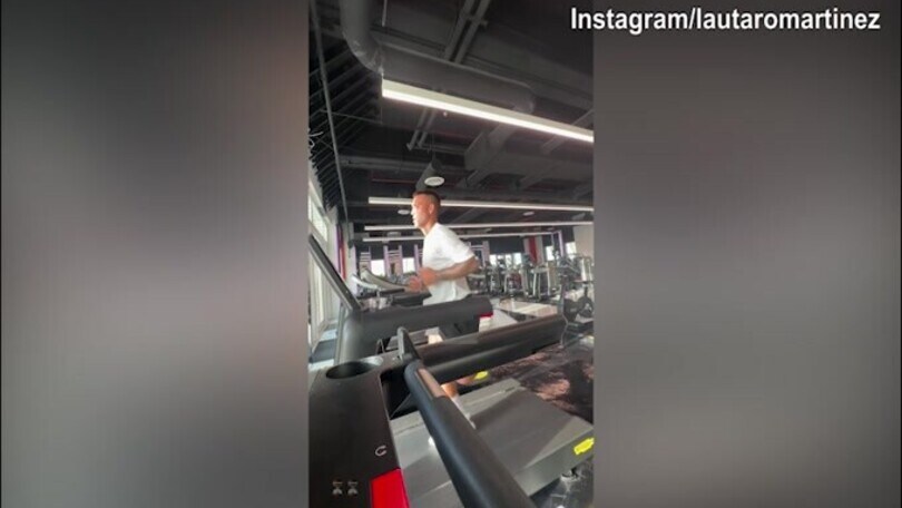 Inter, Lautaro Martinez corre sul tapis roulant