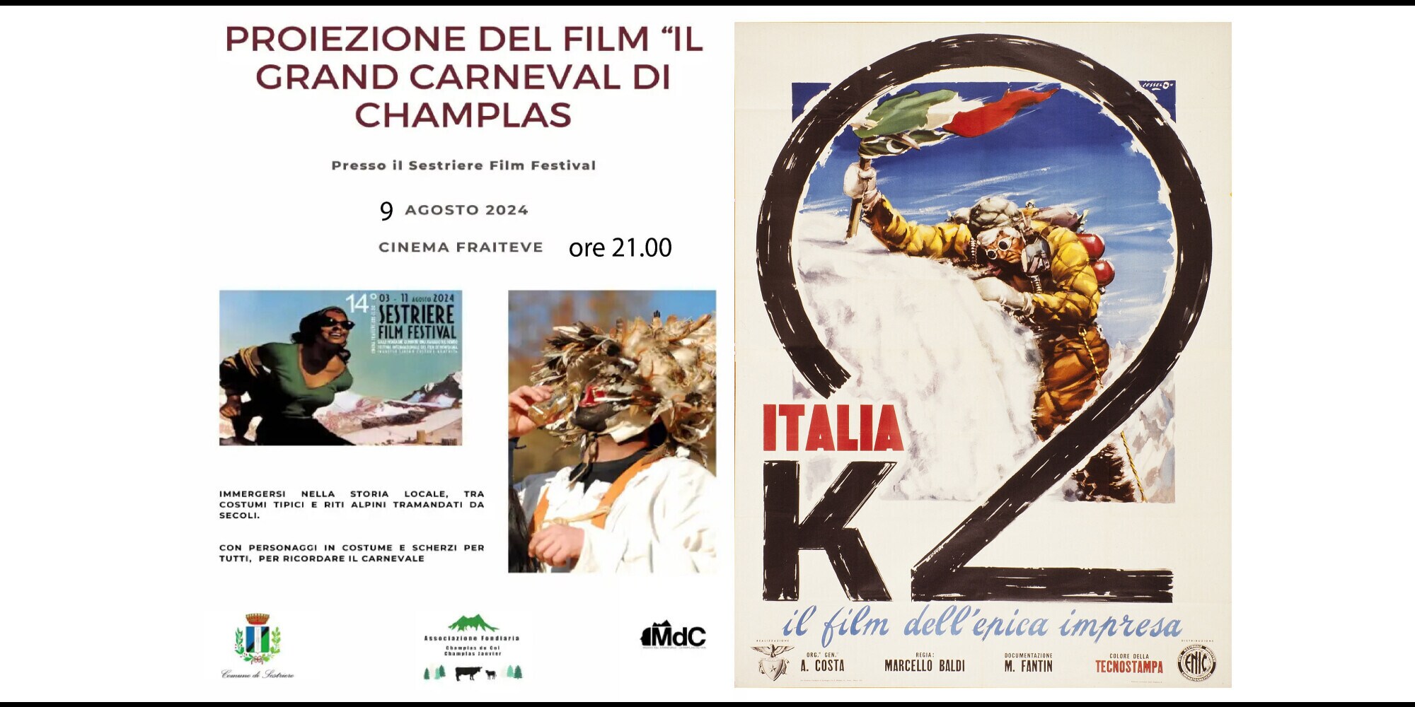 "Il Carnevale di Champlas" e “Italia K2” al Sestriere Film Festival 2024