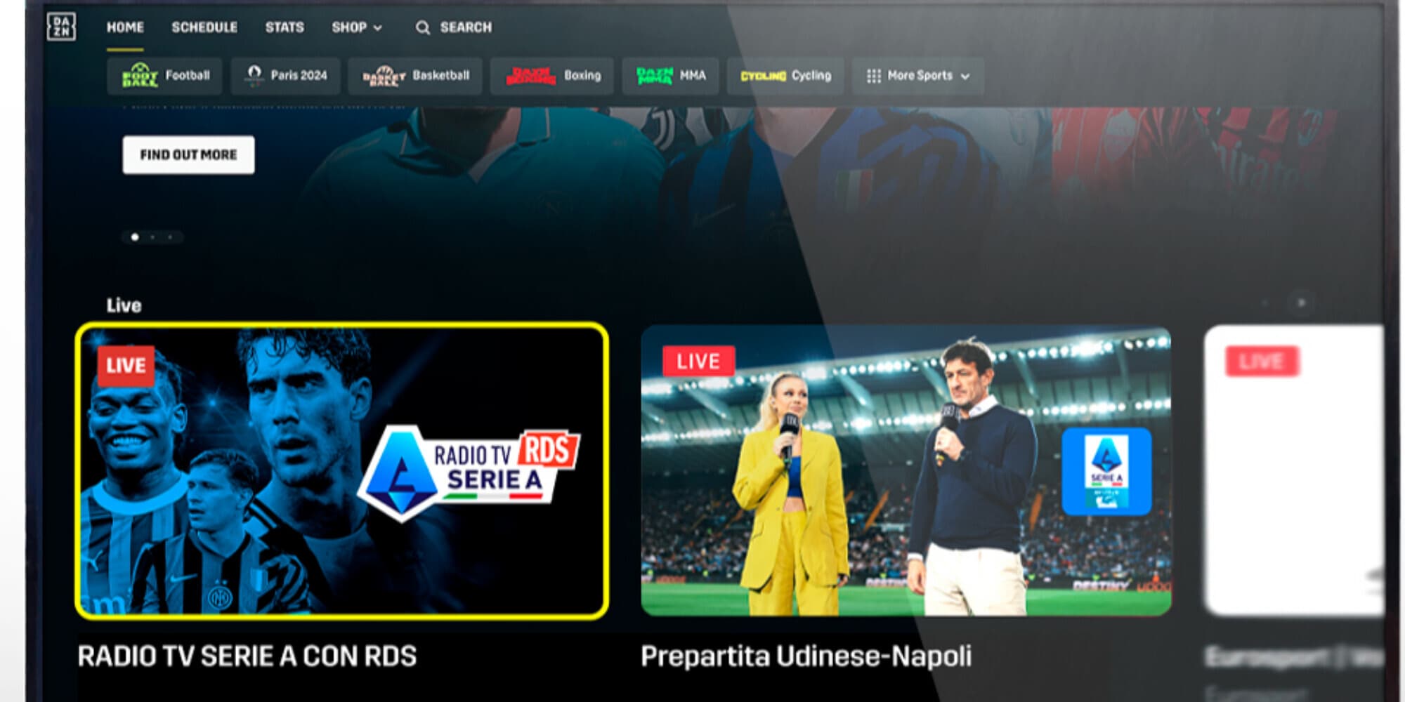 Su Dazn si accende la Radio Tv Serie A con Rds