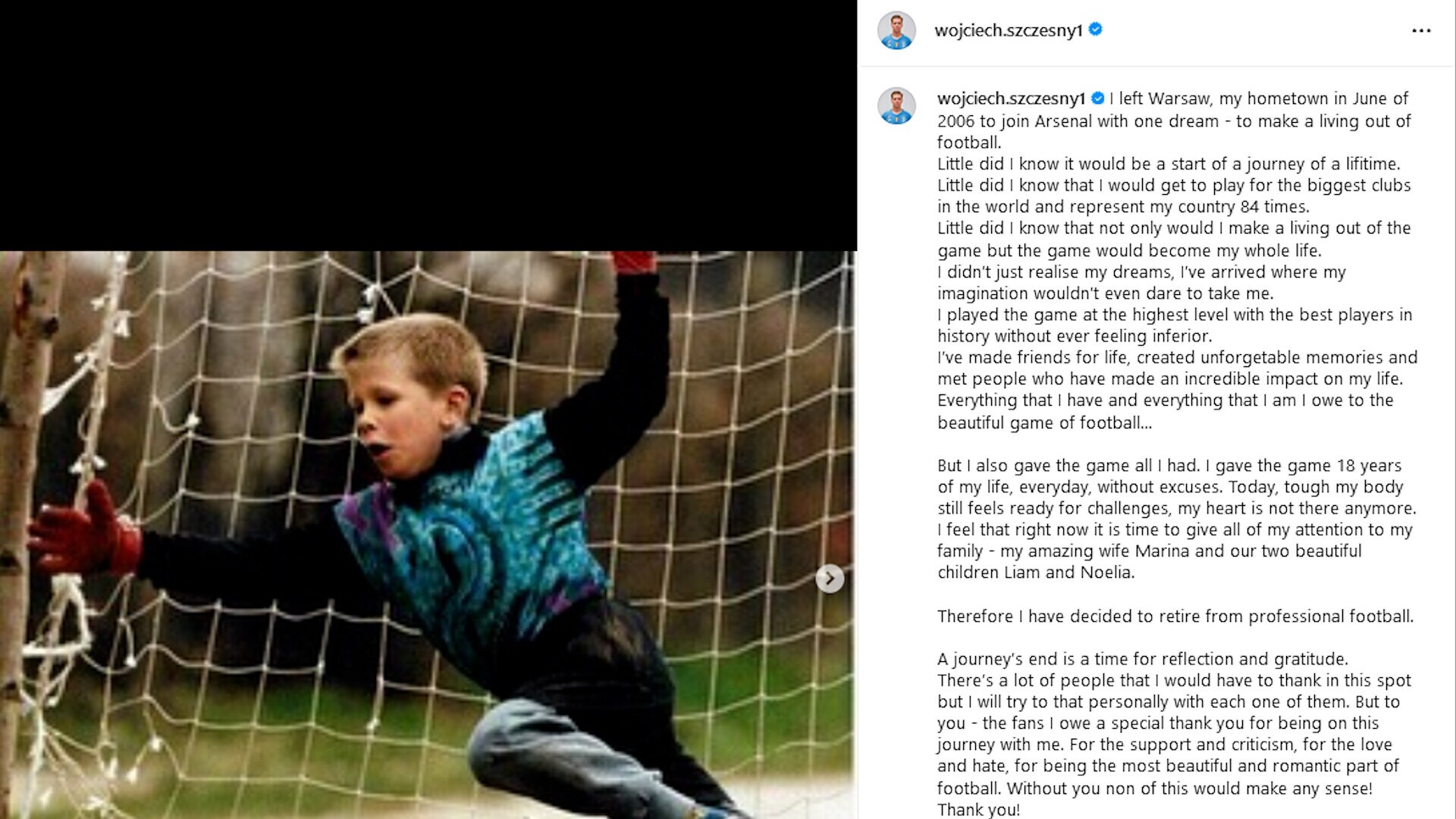 Ufficiale: Szczesny annuncia il ritiro dal calcio