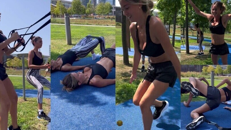 Elodie e Diletta Leotta, l'allenamento di coppia conquista tutti!