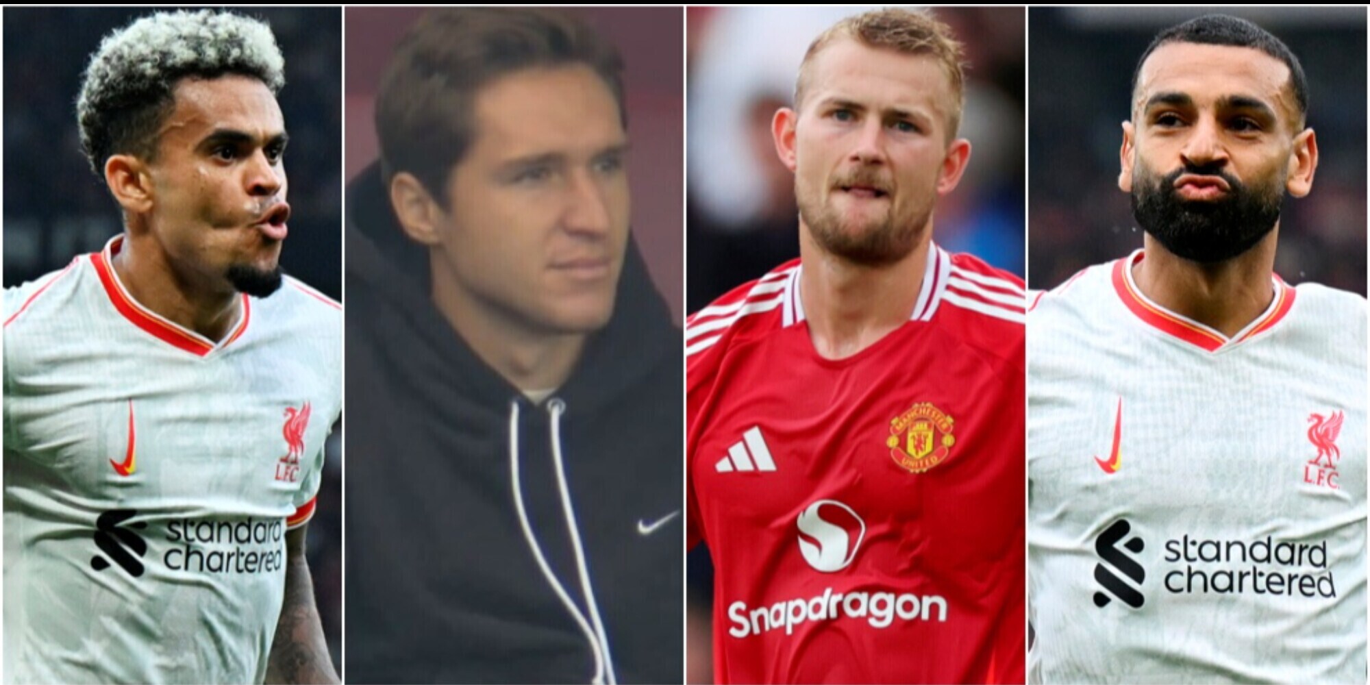 Chiesa in tribuna, il Liverpool umilia lo United: 3-0 a Old Trafford