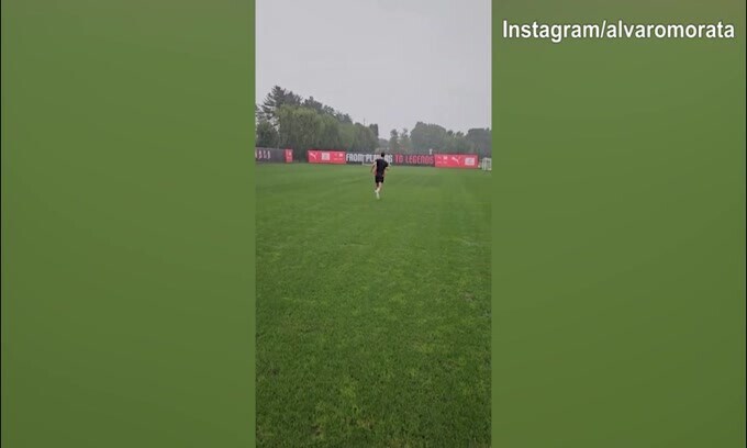 Milan, Morata corre e non si ferma neanche con la pioggia