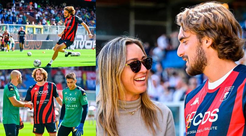 Tsitsipas e Badosa a Marassi per Genoa-Roma e Stefanos si riscalda in campo!