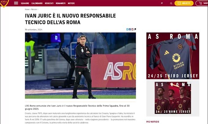 Ufficiale, Roma: Ivan Juric è il nuovo tecnico