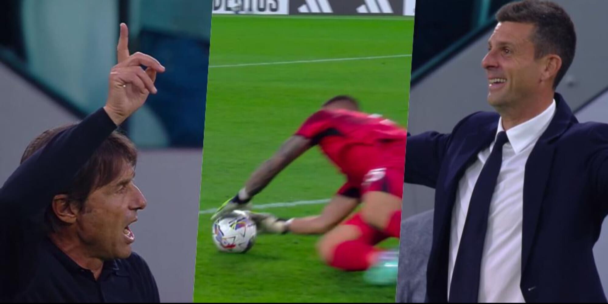Punizione in area negata alla Juve: Motta incredulo, Doveri lo ammonisce
