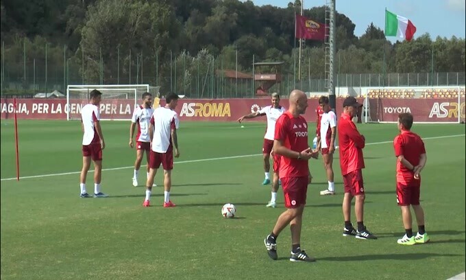 Roma, rifinitura prima dell’Athletic Bilbao