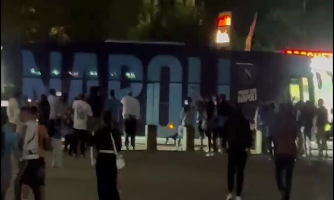 Coppa Italia, il Napoli arrivato allo stadio