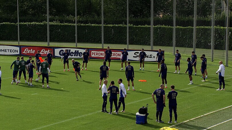 L’allenamento di rifinitura degli Azzurri prima della partenza per Roma