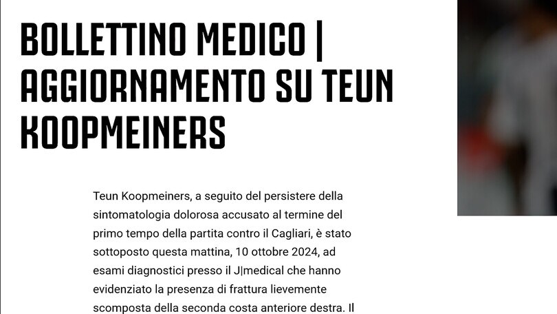 Juventus, infortunio Teun Koopmeiners: ecco il responso