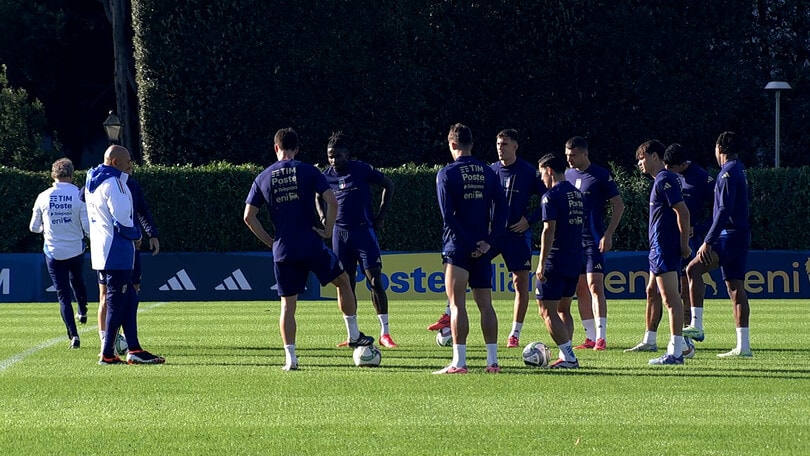 Italia, l'allenamento della Nazionale di Spalletti al rientro a Coverciano