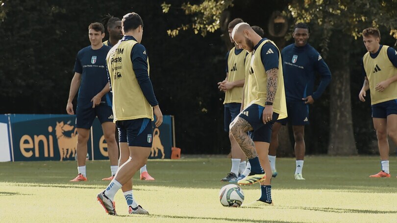 Azzurri in campo in vista della sfida contro Israele