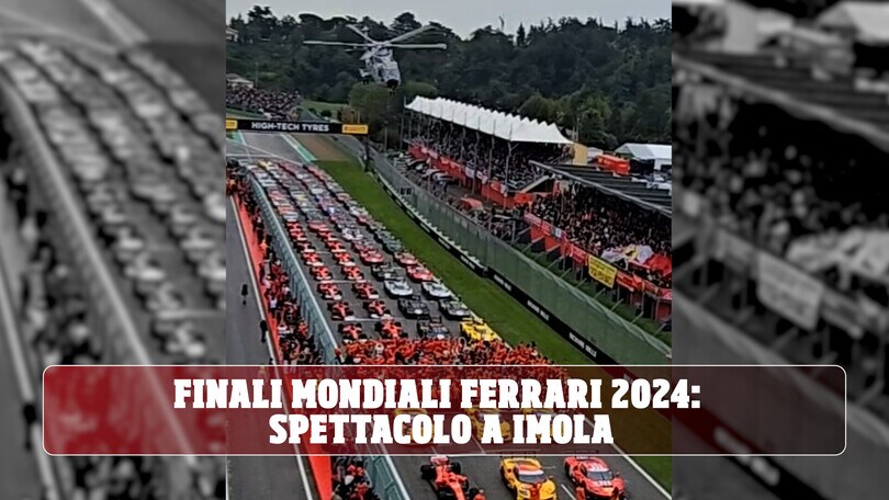 Show a Imola: l'elicottero sorvola l'Autodromo Enzo e Dino Ferrari