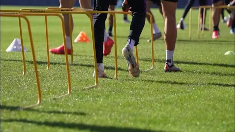 Fiorentina, allenamento prima della Conference