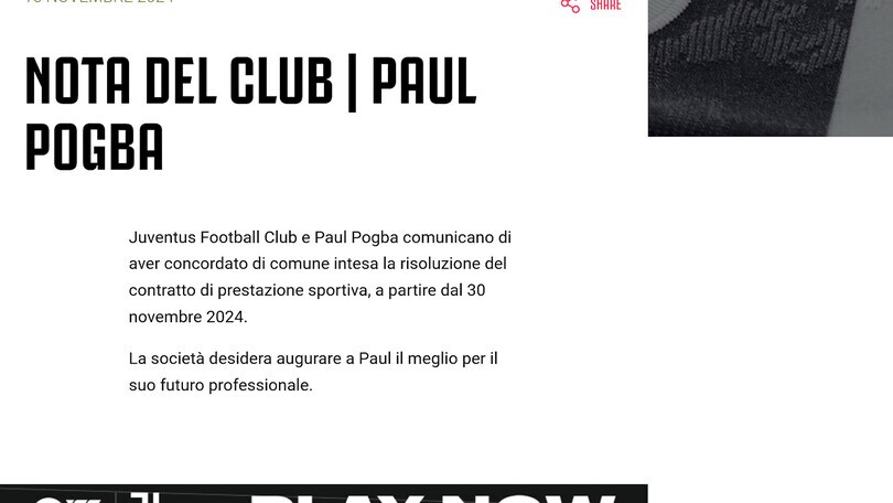 Pogba-Juve ufficiale, è finita