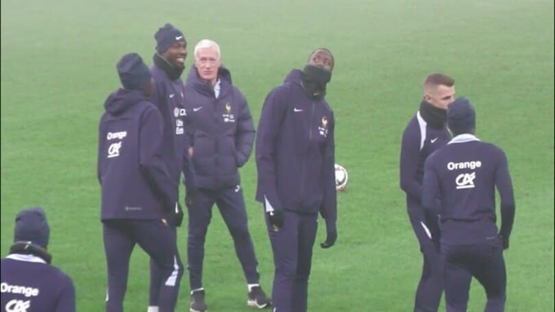 Nations League, l’allenamento della Francia a San Siro tra la nebbia