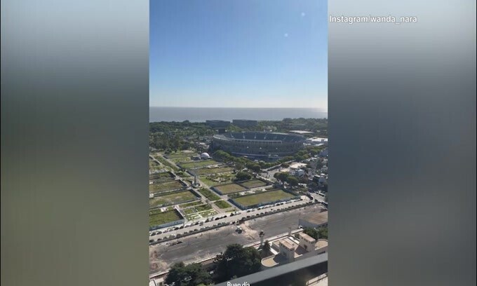 Wanda Nara, che vista sullo stadio del River Plate