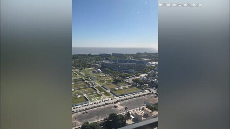 Wanda Nara, che vista sullo stadio del River Plate