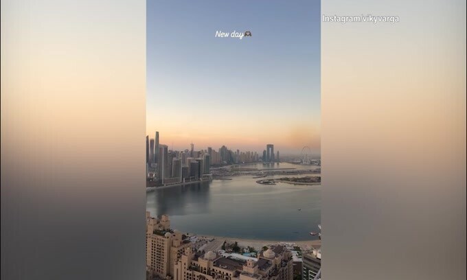 Viky Varga, panaroma mozzafiato a Dubai dopo la rottura con Pellè