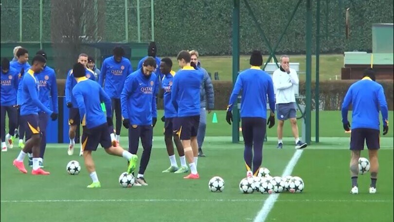 Inter, allenamento prima della sfida al Bayer