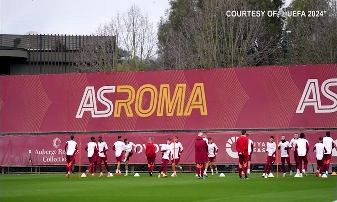 A Trigoria si allena la Roma: domani c'è il Braga