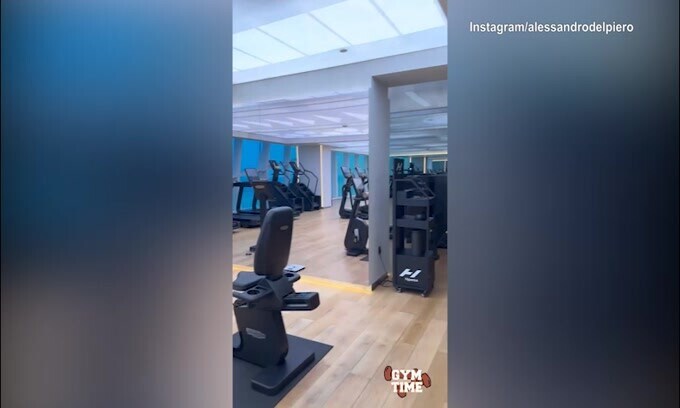 Del Piero, il panorama dalla palestra è uno spettacolo