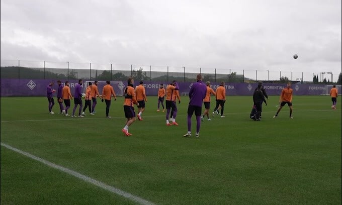 Fiorentina, allenamento prima della trasferta in Portogallo