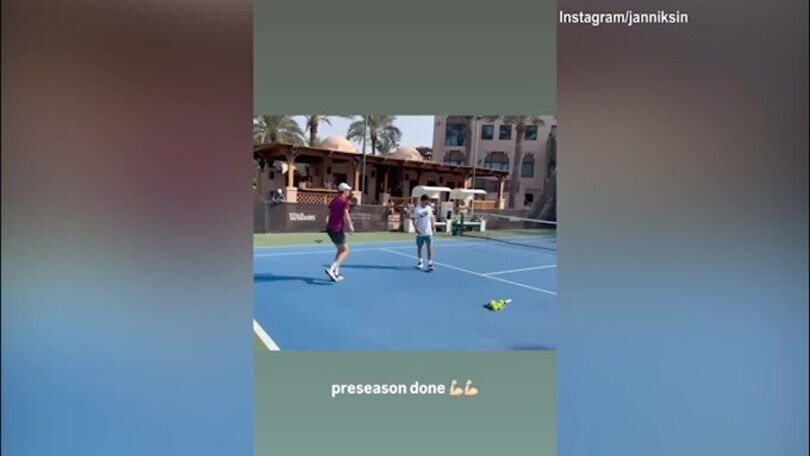 Sinner, l'allenamento che chiude la pre season