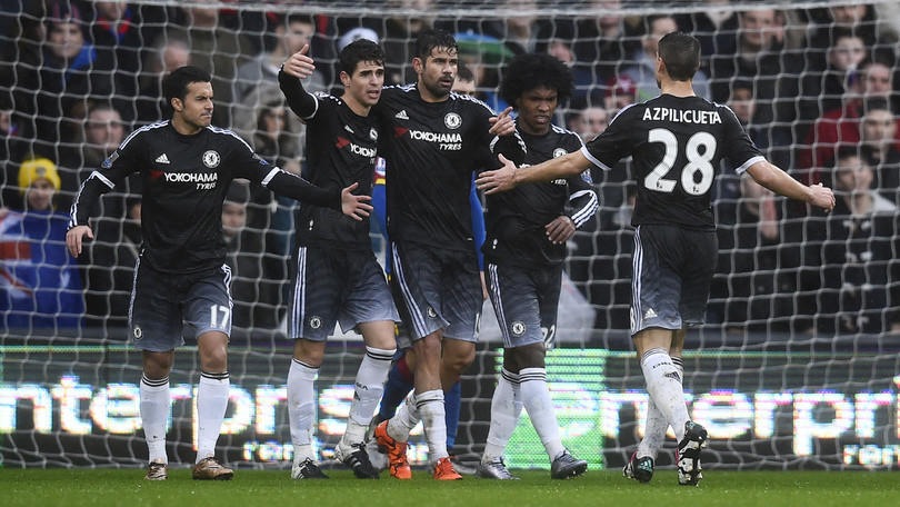 Premier League, il Chelsea stende il Crystal Palace con i gol di Oscar, Willian e Diego Costa
