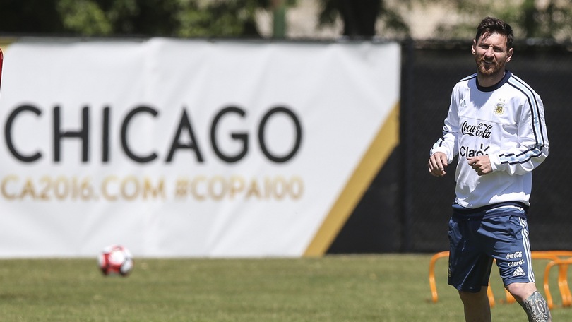 Messi si allena con l'Argentina