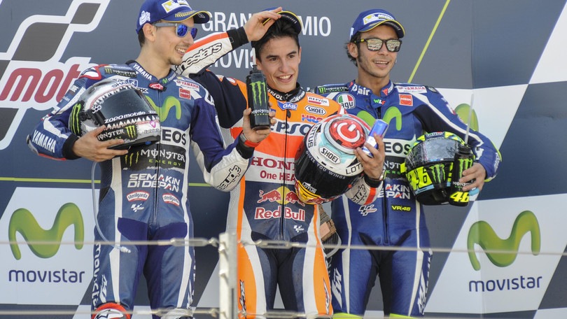 Gp Aragon: Marquez trionfa, Rossi terzo