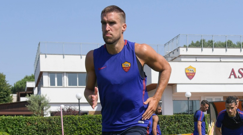 Roma, Strootman concentrato durante l'allenamento
